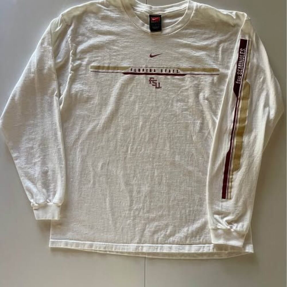 Large Nike Florida State FSU Seminoles Long Sleeve Cotton T-Shirt